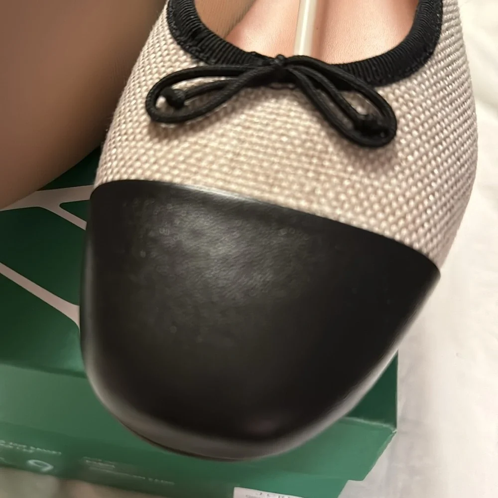 J.Crew Zoe cap toe ballet flats in Spanish canvas BX922